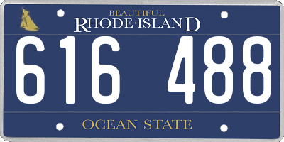 RI license plate 616488