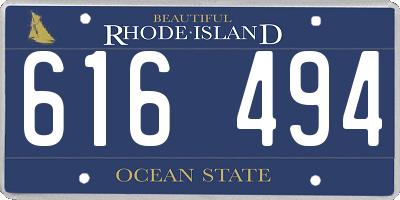 RI license plate 616494