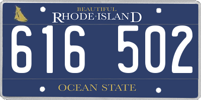 RI license plate 616502