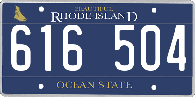 RI license plate 616504