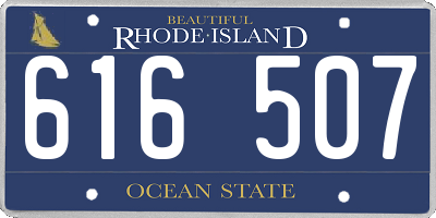 RI license plate 616507
