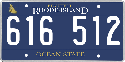 RI license plate 616512