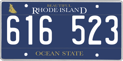 RI license plate 616523