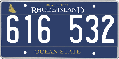 RI license plate 616532