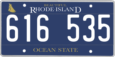 RI license plate 616535