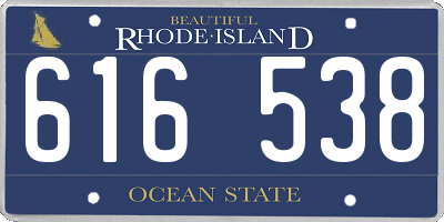 RI license plate 616538