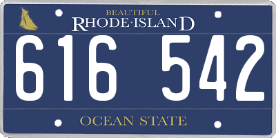 RI license plate 616542