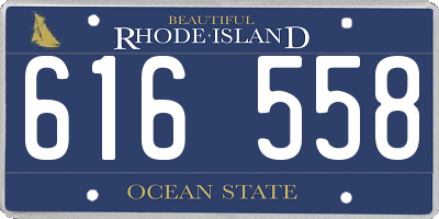 RI license plate 616558