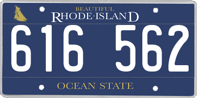 RI license plate 616562