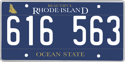 RI license plate 616563