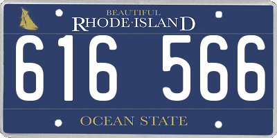 RI license plate 616566