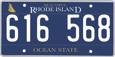 RI license plate 616568