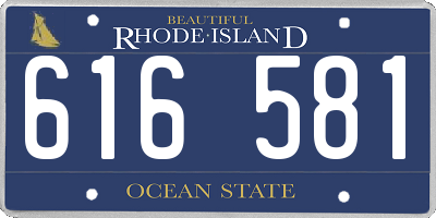 RI license plate 616581