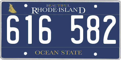 RI license plate 616582