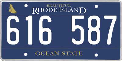 RI license plate 616587