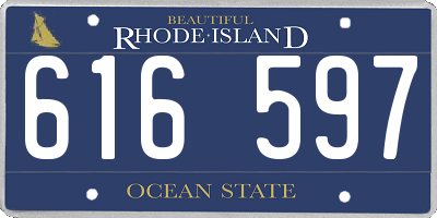 RI license plate 616597