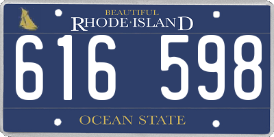 RI license plate 616598