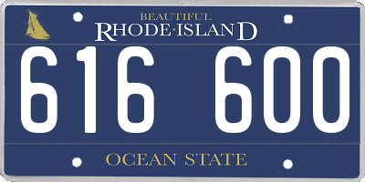 RI license plate 616600