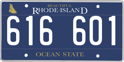RI license plate 616601