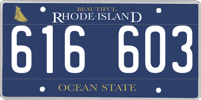 RI license plate 616603