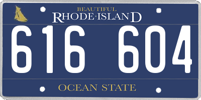 RI license plate 616604
