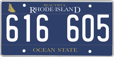 RI license plate 616605