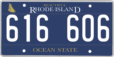 RI license plate 616606
