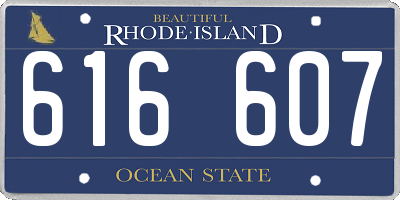 RI license plate 616607