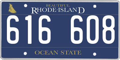 RI license plate 616608