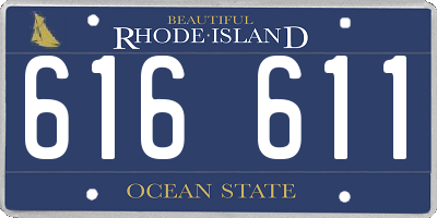 RI license plate 616611