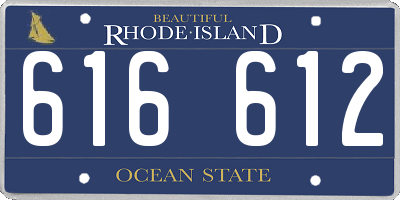 RI license plate 616612