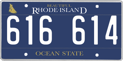 RI license plate 616614
