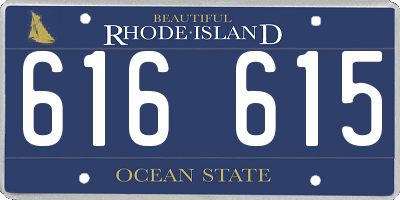 RI license plate 616615