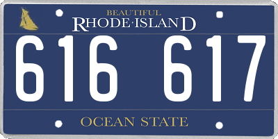 RI license plate 616617