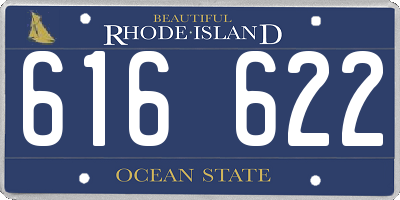 RI license plate 616622