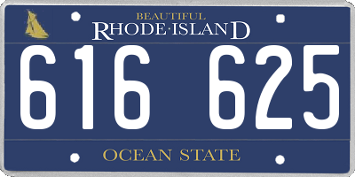 RI license plate 616625