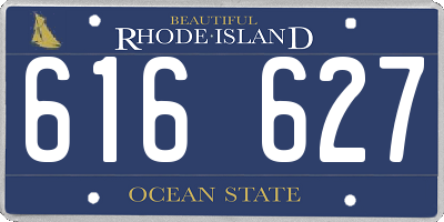 RI license plate 616627