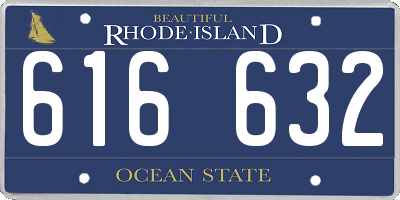RI license plate 616632