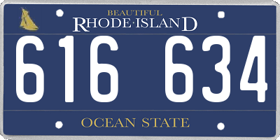 RI license plate 616634