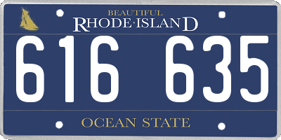 RI license plate 616635