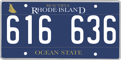 RI license plate 616636