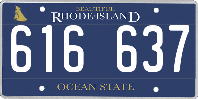 RI license plate 616637