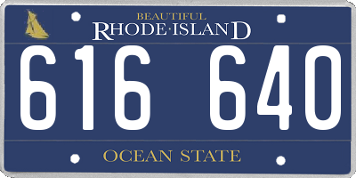 RI license plate 616640