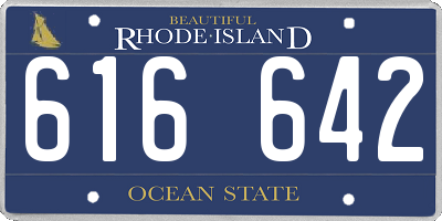 RI license plate 616642