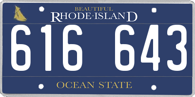 RI license plate 616643