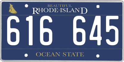 RI license plate 616645