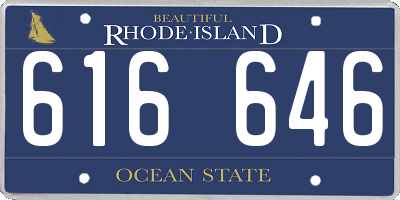 RI license plate 616646