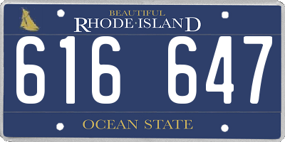 RI license plate 616647