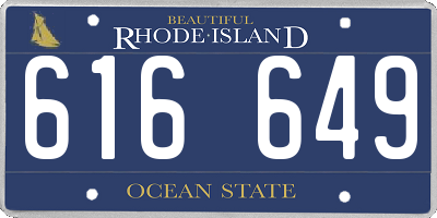 RI license plate 616649