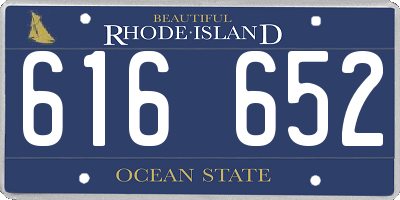 RI license plate 616652